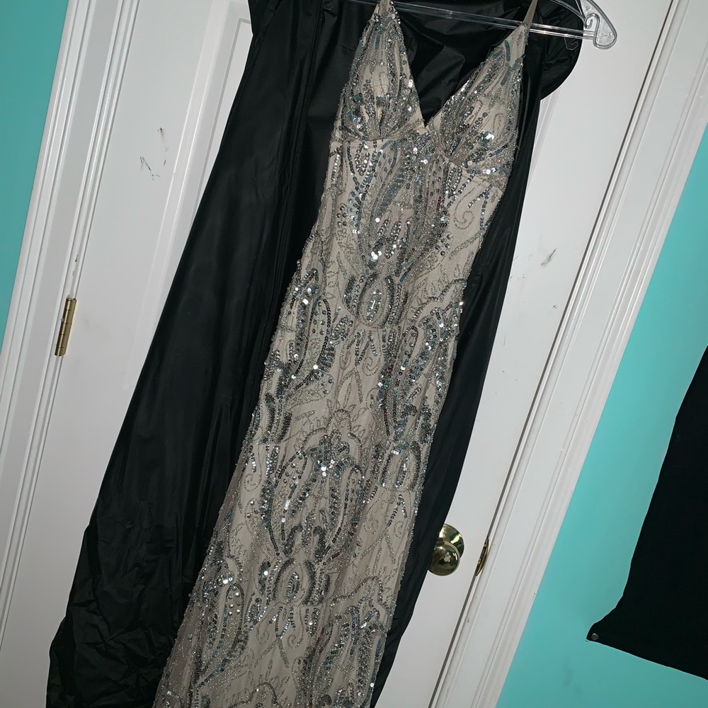 Silver Sparkly Prom Dress